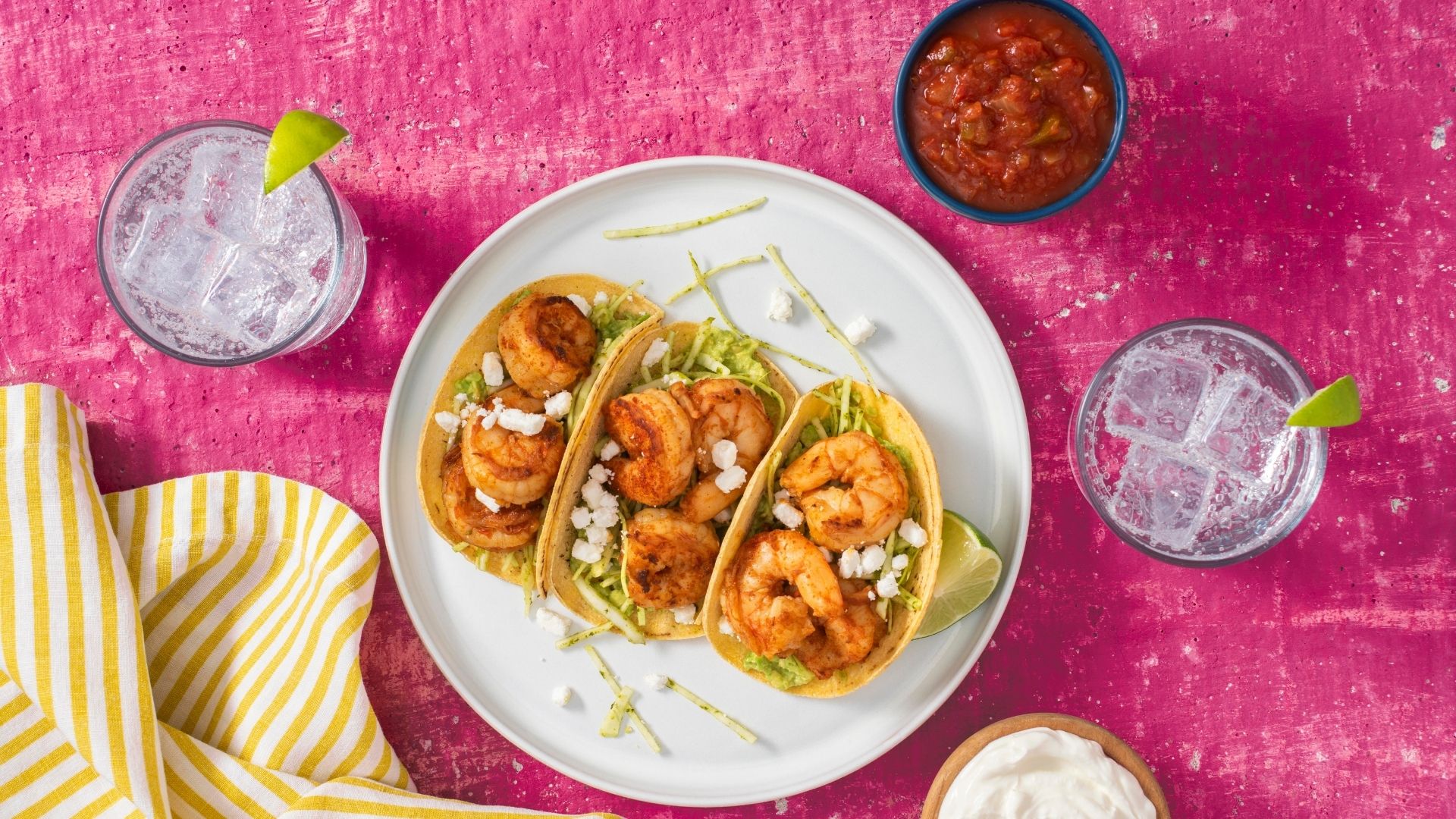 Spicy Shrimp Corn Tortilla Tacos