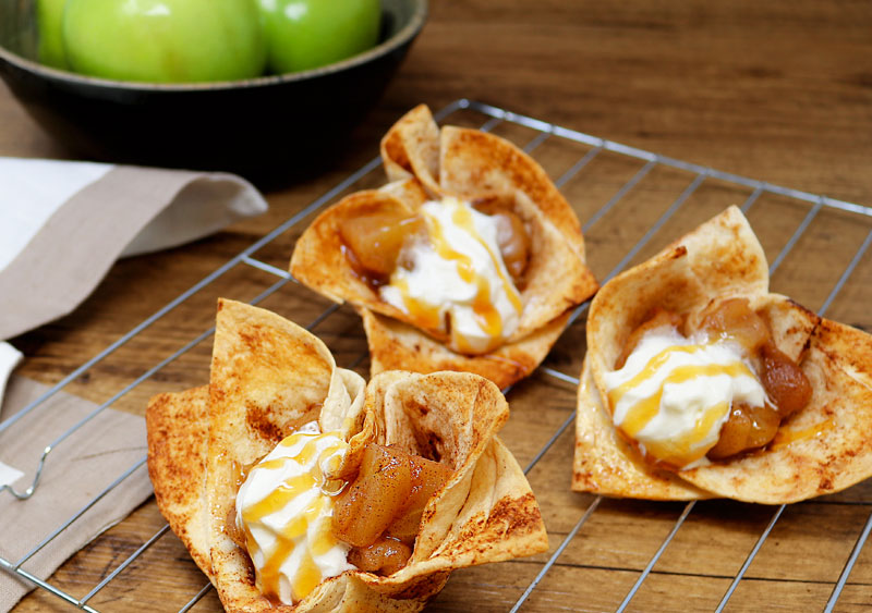 Apple Pie Tortilla Cups