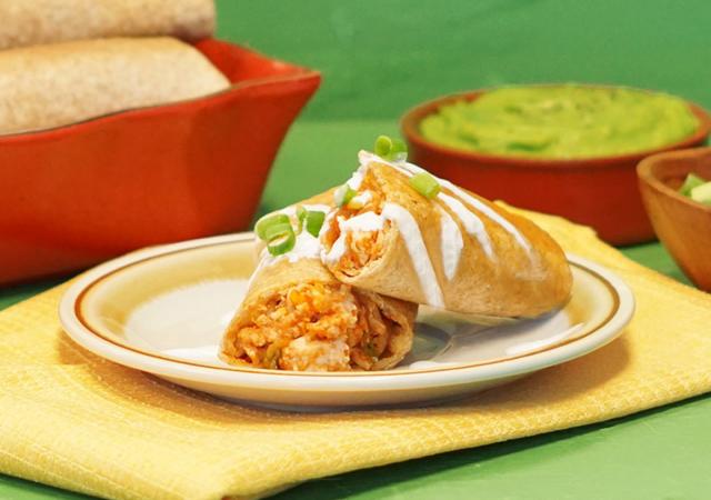 Baked Shredded Chicken Flautas