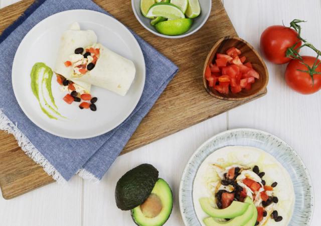 Mexican Chicken & Black Bean Wraps