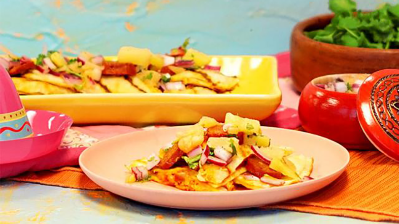 Grilled Quesadilla with Chorizo and Pineapple Salsa