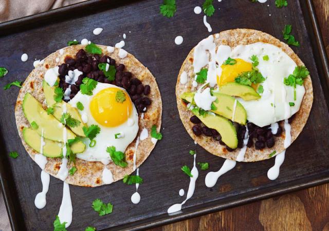 Vegetarian Black Bean Breakfast Tacos