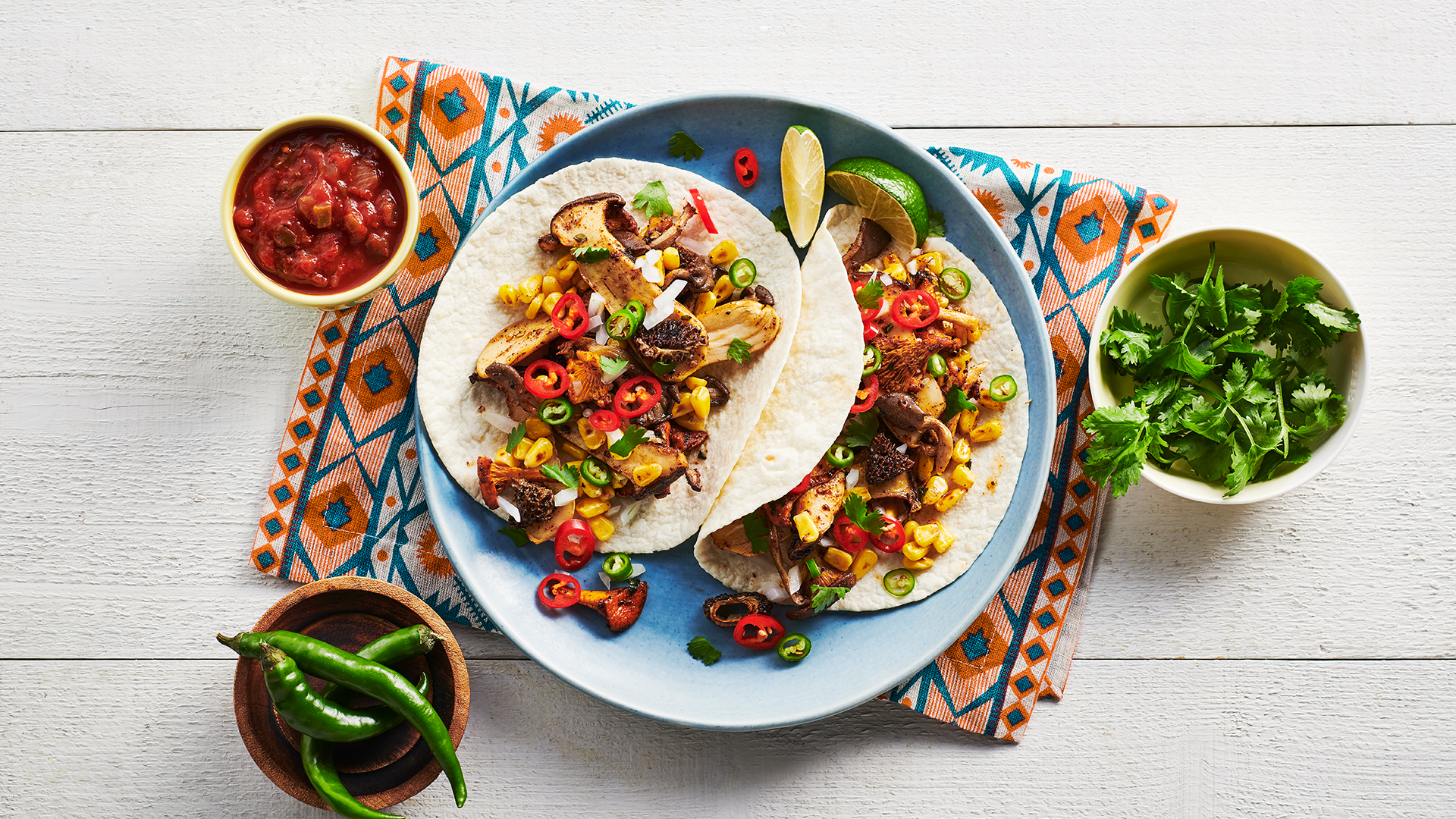 Mushroom and Corn Tacos