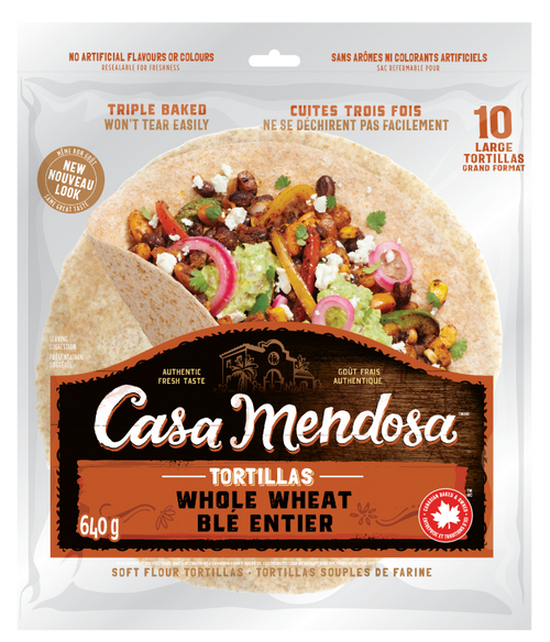 Whole Wheat 10 Large Tortillas – Casa Mendosa® – Pasión por las
