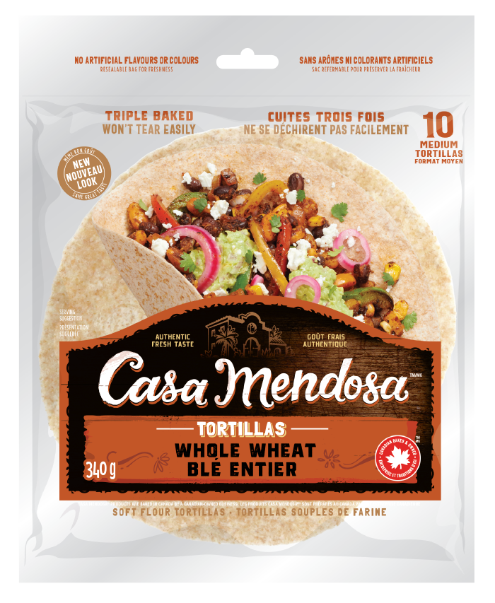 Whole Wheat 10 Medium Tortillas