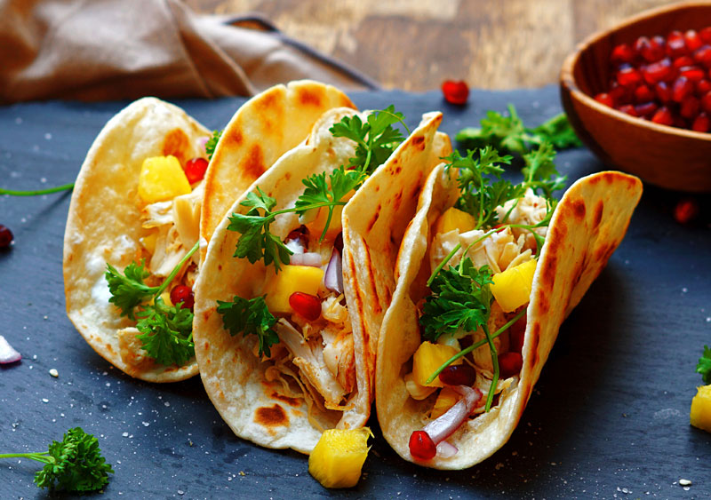 Chicken and Pineapple Salsa Tacos