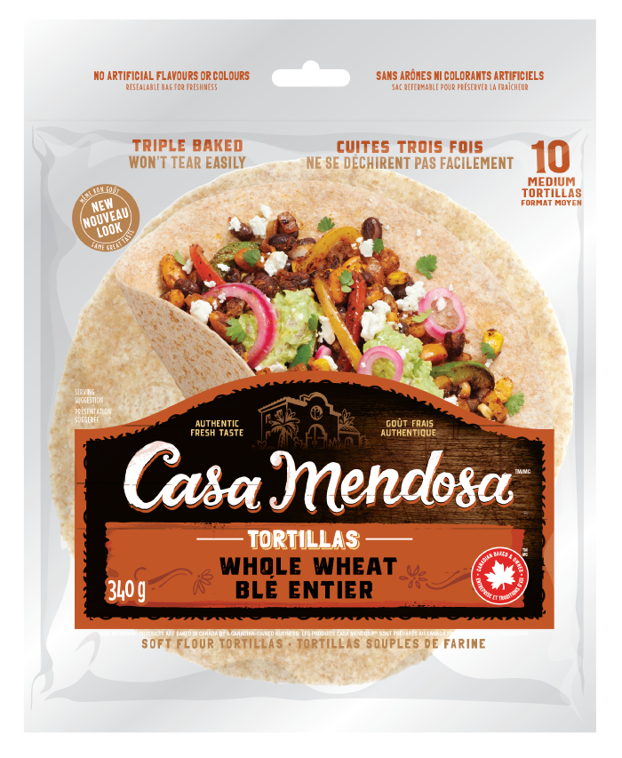 Whole Wheat 10 Medium Tortillas